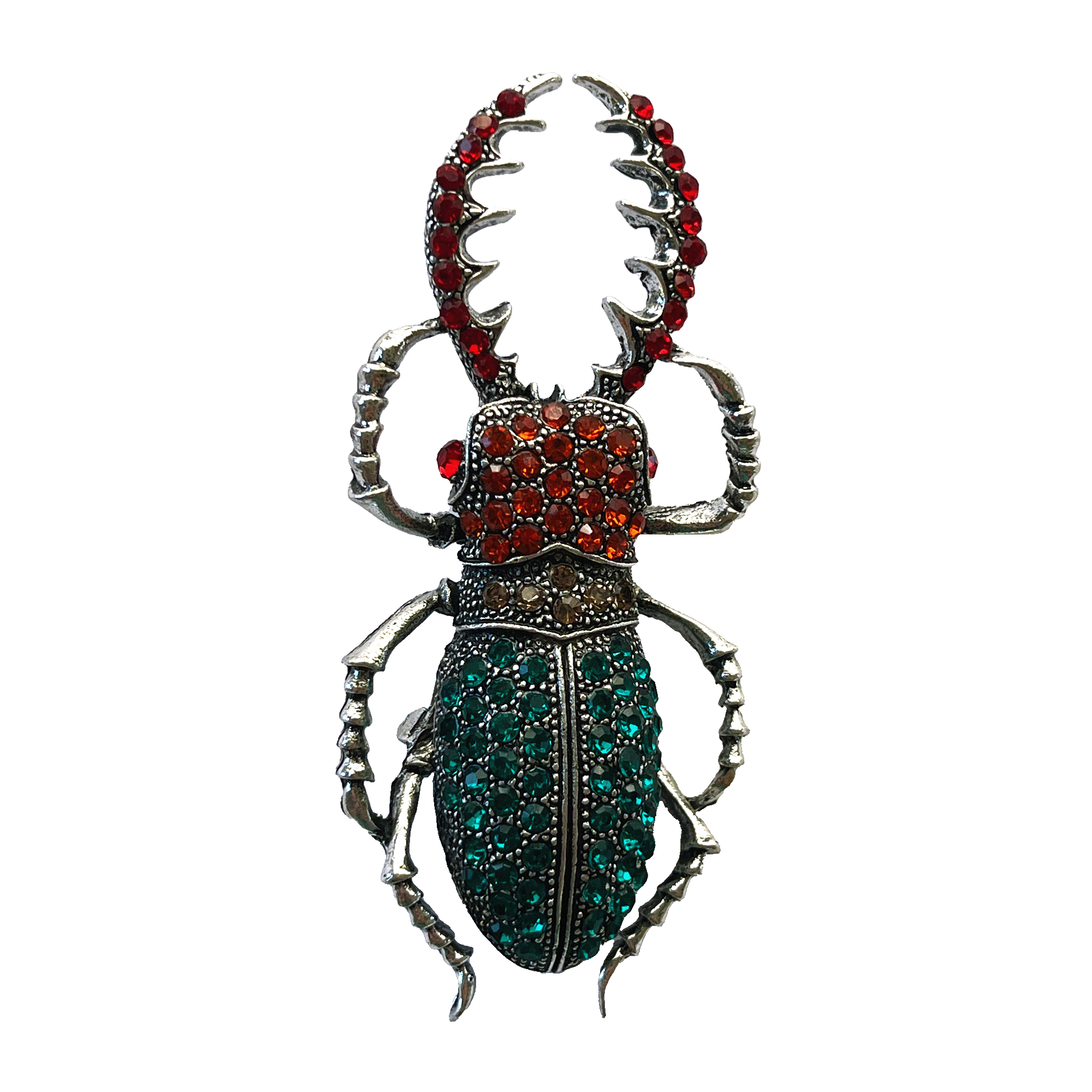divalya-BR04-crystal-stag-beetle-brooch-red-orange-emerald-website-2000x2000 Crystal stag beetle brooch with antique silver metal and red, orange and emerald stones – Divalya jewelry
