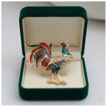 Colorful Rooster Brooch with Crystals - Image 3