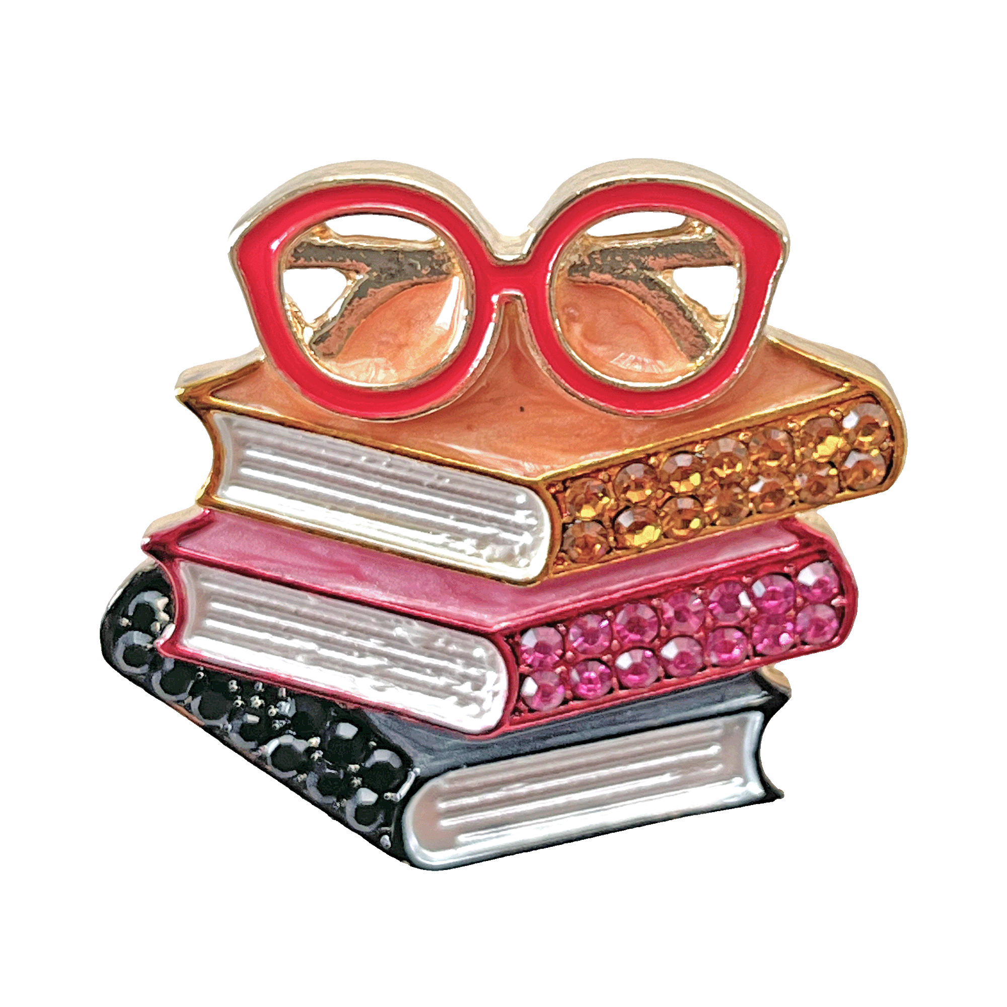 divalya-BR164-colorful-books-glasses-crystal-brooch-2000x2000 Colorful books and glasses crystal brooch for book lovers – Divalya jewelry