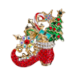 Sparkling Christmas Holiday Stocking Brooch