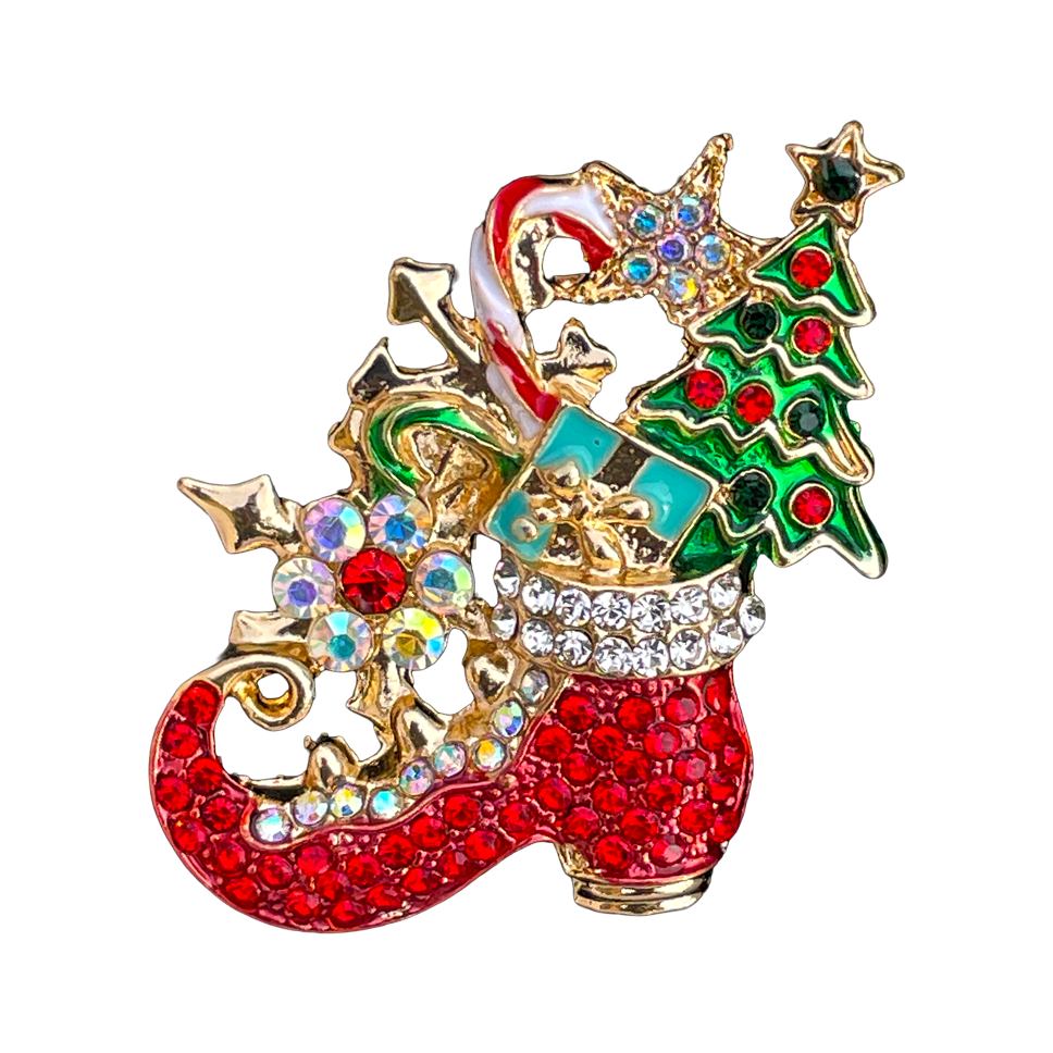 divalya-BR240-christmas-stockings-tree-brooch-main-2000x2000 Sparkling Christmas Holiday Stocking Brooch - Image 1