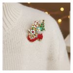 Sparkling Christmas Holiday Stocking Brooch - Image 3