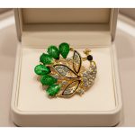 Green Peacock Crystal Brooch - Image 3