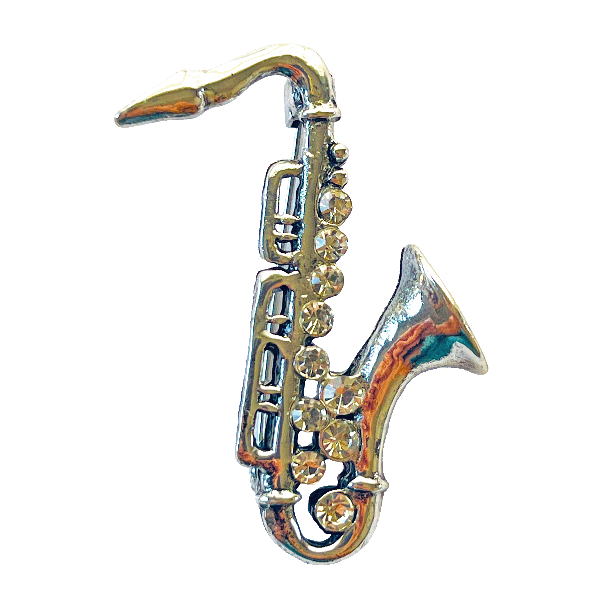 divalya-BR49-silver-saxophone-music-brooch-2000x2000 Silver saxophone brooch with clear rhinestones – Divalya jewelry