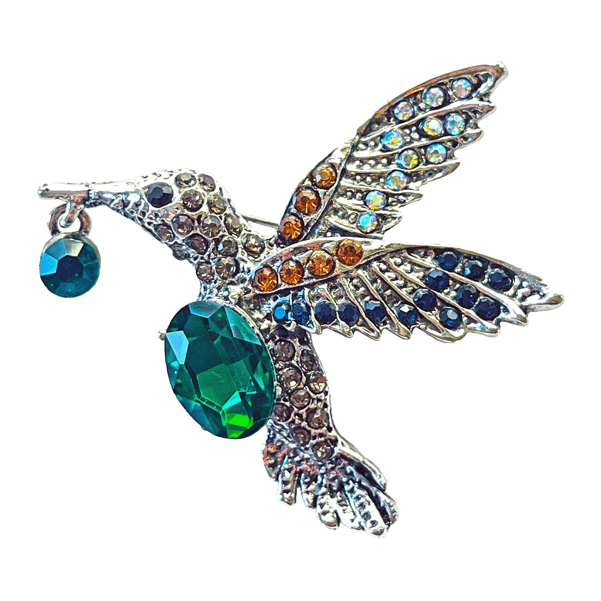divalya-BR58-green-crystal-hummingbird-brooch-2000x2000 Silver hummingbird brooch with emerald green crystals and dangling charm – Divalya jewelry