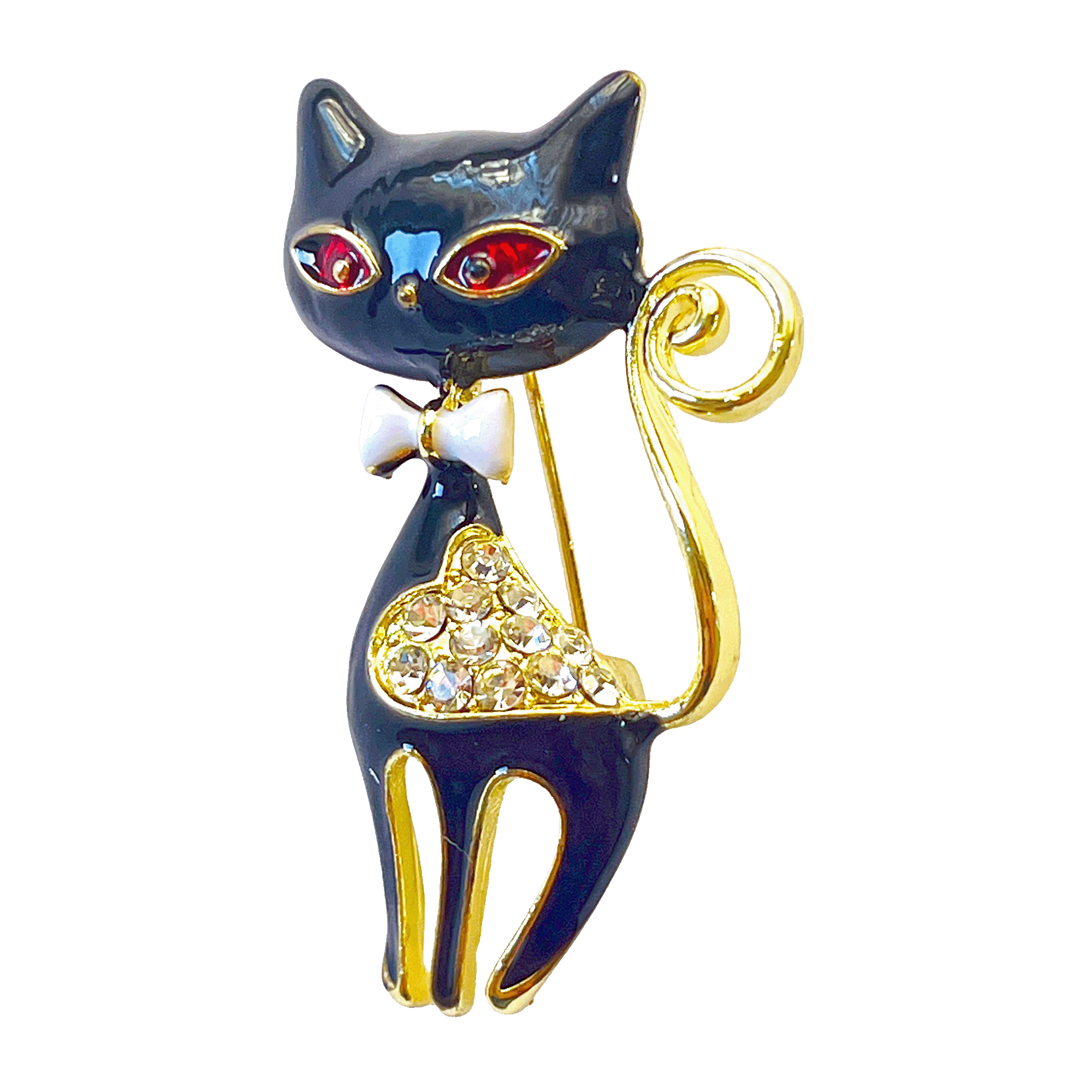 divalya-BR75-black-cat-red-eyes-bow-heart-crystal-brooch-2000x2000 Black cat brooch with red eyes, white bow and crystal heart – Divalya jewelry