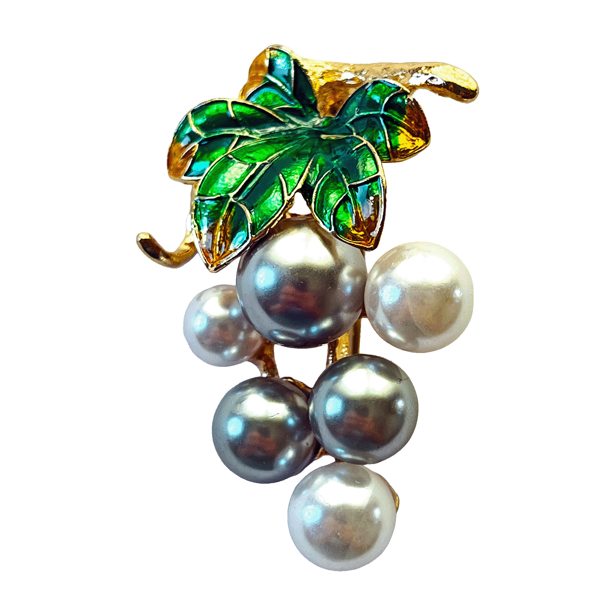 divalya-BR76-green-leaf-silver-white-pearl-grape-cluster-brooch-2000x2000 Green leaf brooch with silver and white pearl grape cluster – Divalya jewelry