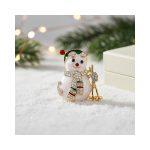 Sparkling Crystal Snowman Brooch - Image 3